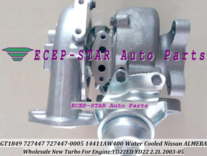 Турбокомпрессор с водяным охлаждением GT18 727447 -0005 727477 -5007S 14411-AW400 Для NISSAN Almera Primera