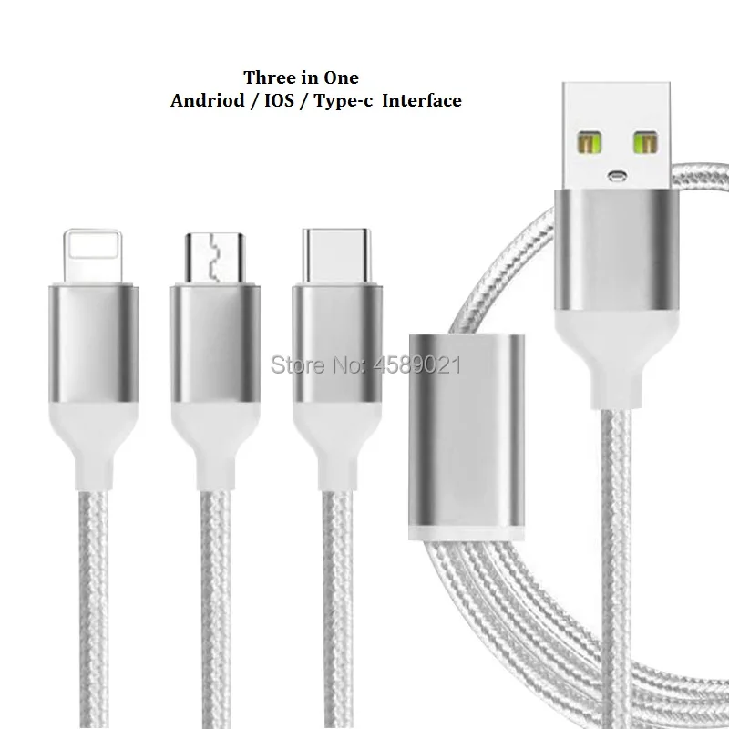 Быстрая зарядка Micro type C IOS 3 в 1 usb кабель для зарядки данных интерфейса Andriod/IOS/type-c |