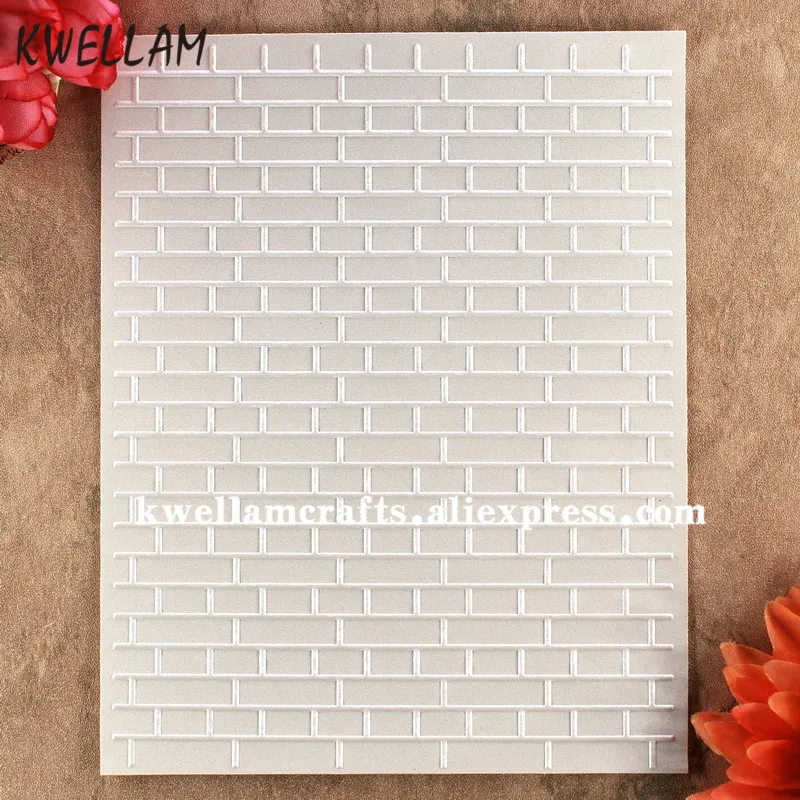 Кирпичная стена пластиковая тиснение папка для скрапбукинга DIY альбом карта
