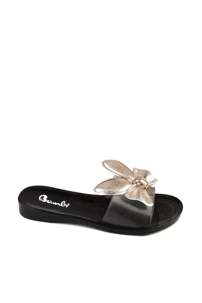 Женские золотые шлепанцы Bambi F0392025299|Тапочки| |