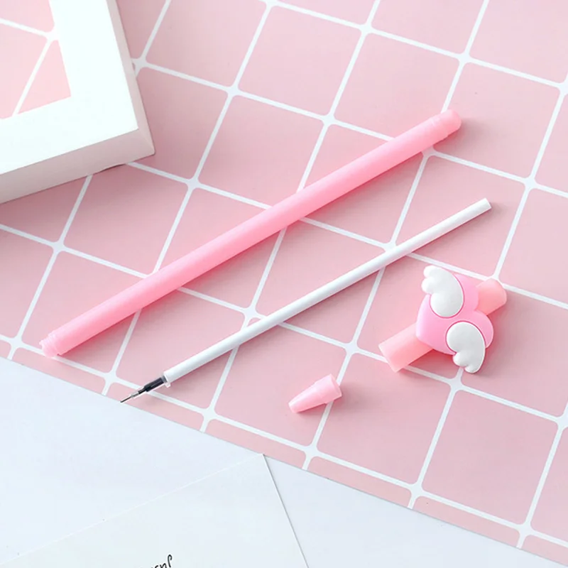Милая гелевая ручка с крыльями любви 0 38 мм Kawaii розовые обычные ручки для девочек