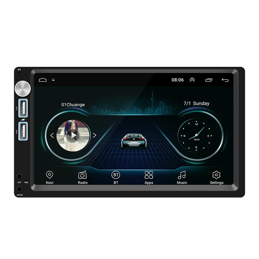 Автомобильный MP5 плеер с сенсорным экраном 2 DIN Android 8 1 GPS навигация Wi Fi двойной USB +