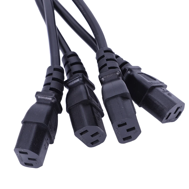 IEC 320 C14 male to 4XC13 female Y Тип разветвитель шнур питания черный |