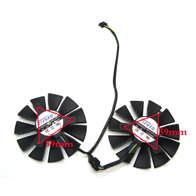 Бесплатная доставка 1 комплект кулер FD7010H12S / T128010SH для ASUS STRIX GTX1060 1050 GTX960 GTX950 GTX750Ti R9