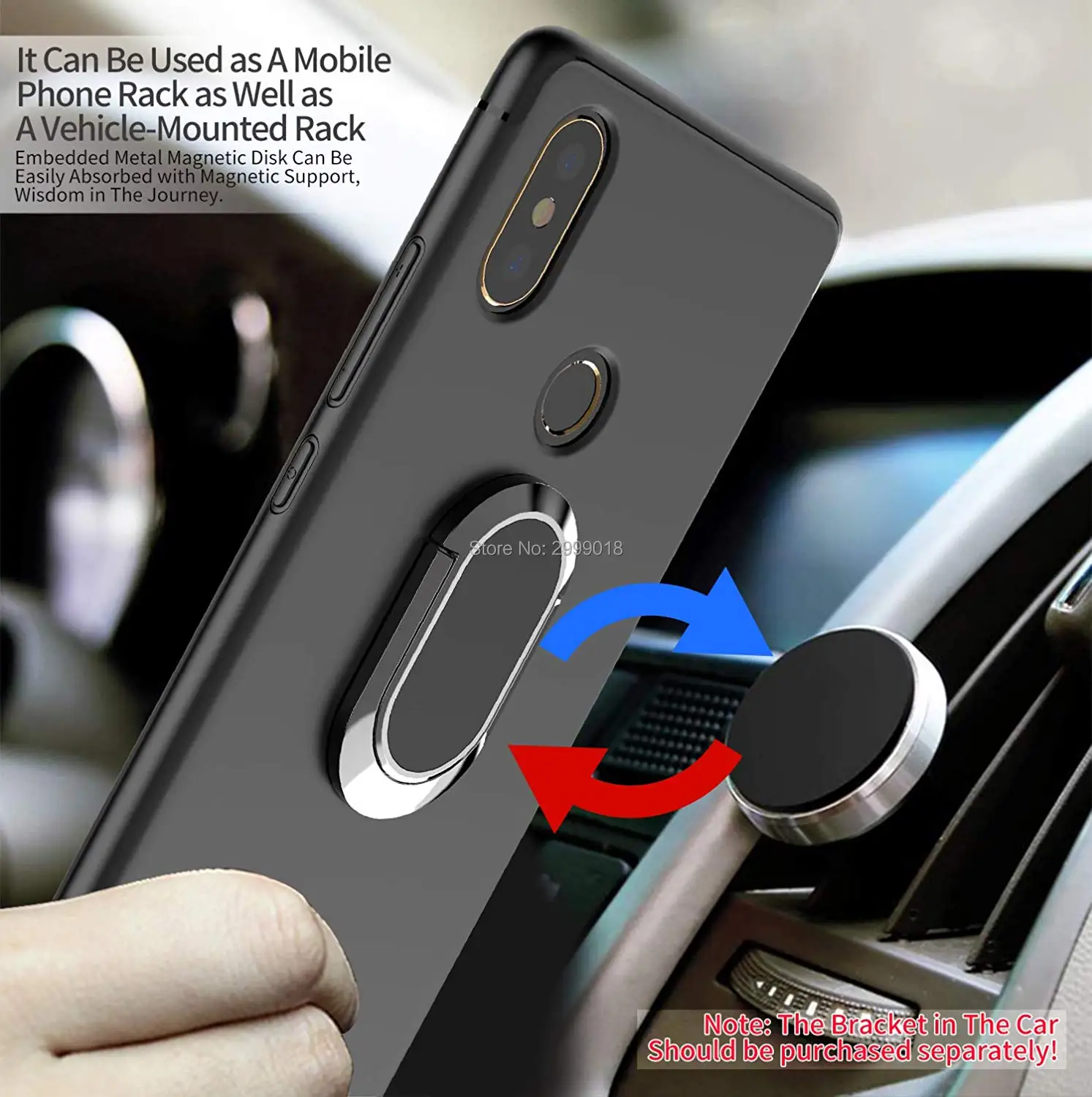Чехол для VIVO Y95 Y91 магнитный автомобильный чехол с кольцом пальца ЧЕХОЛ ДЛЯ Y 95 91