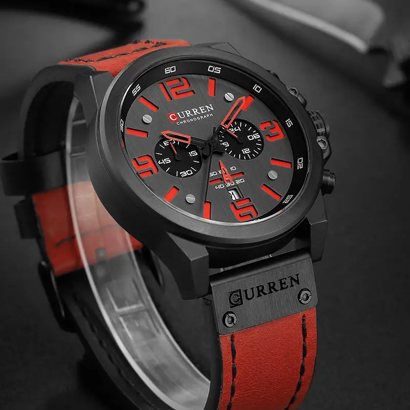 Relogio Masculino Curren спортивные мужские часы с хронографом Лидирующий бренд Роскошные