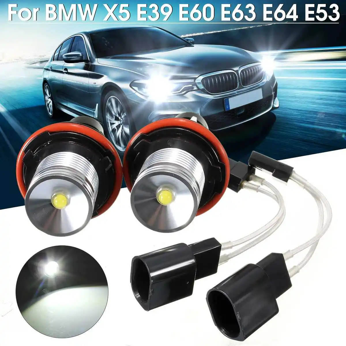 Светодиодные Габаритные огни Angel Eyes для BMW E39 E53 E60 E63 E64 M5 M6 X3 5 series 525i 530i 540xi 545i M5|Фара