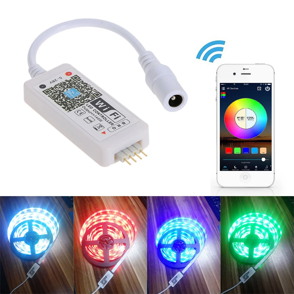 Tomshine мини RGB Wifi Смарт контроллер Диммер Выход 3 каналов работает на мобильный