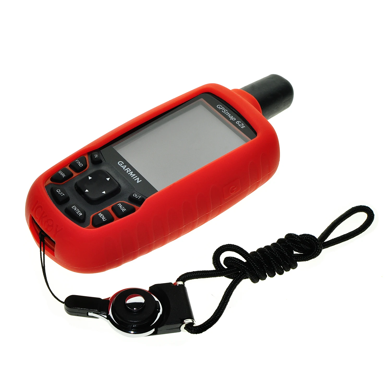 Защитный чехол + черный съемный ремешок на шею с кольцом для Garmin GPS MAP 62 63 64 62s 62sc 62st