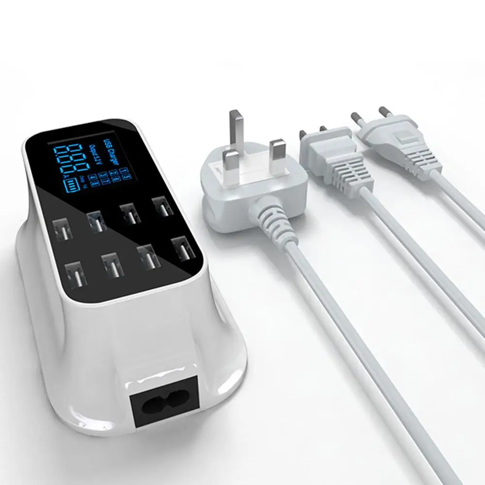Новое поступление 40 Вт настольный 8 usb портов ЖК дисплей быстрая зарядка док