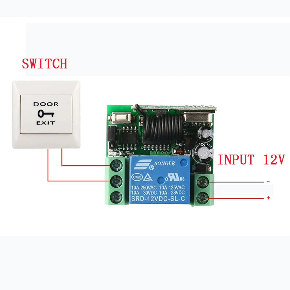 OWGYML беспроводной пульт дистанционного управления выключатель питания DC12V 10A 433