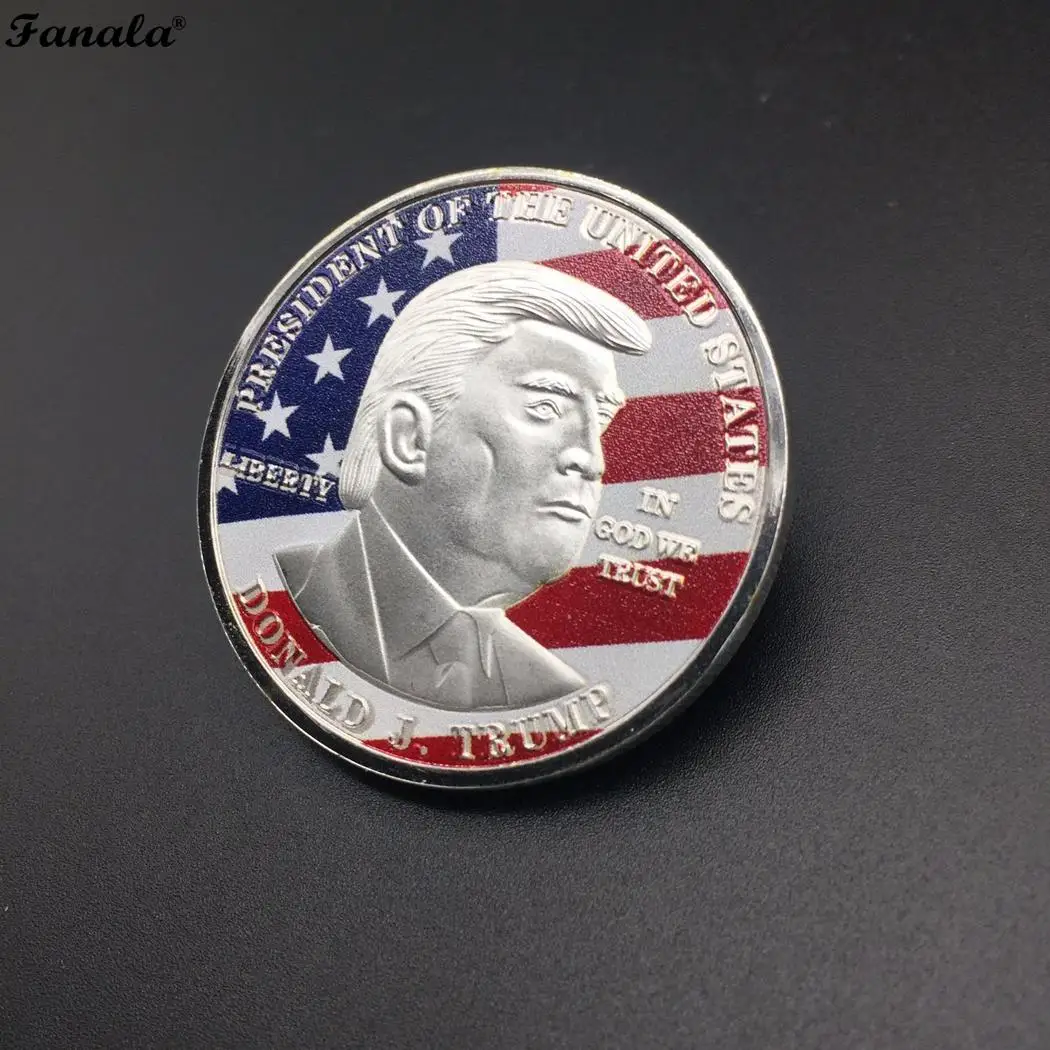 Art Collection US Flag Version Character Portrait Pattern Commemorative 3mm/0.12inch Coin Plated | Дом и сад