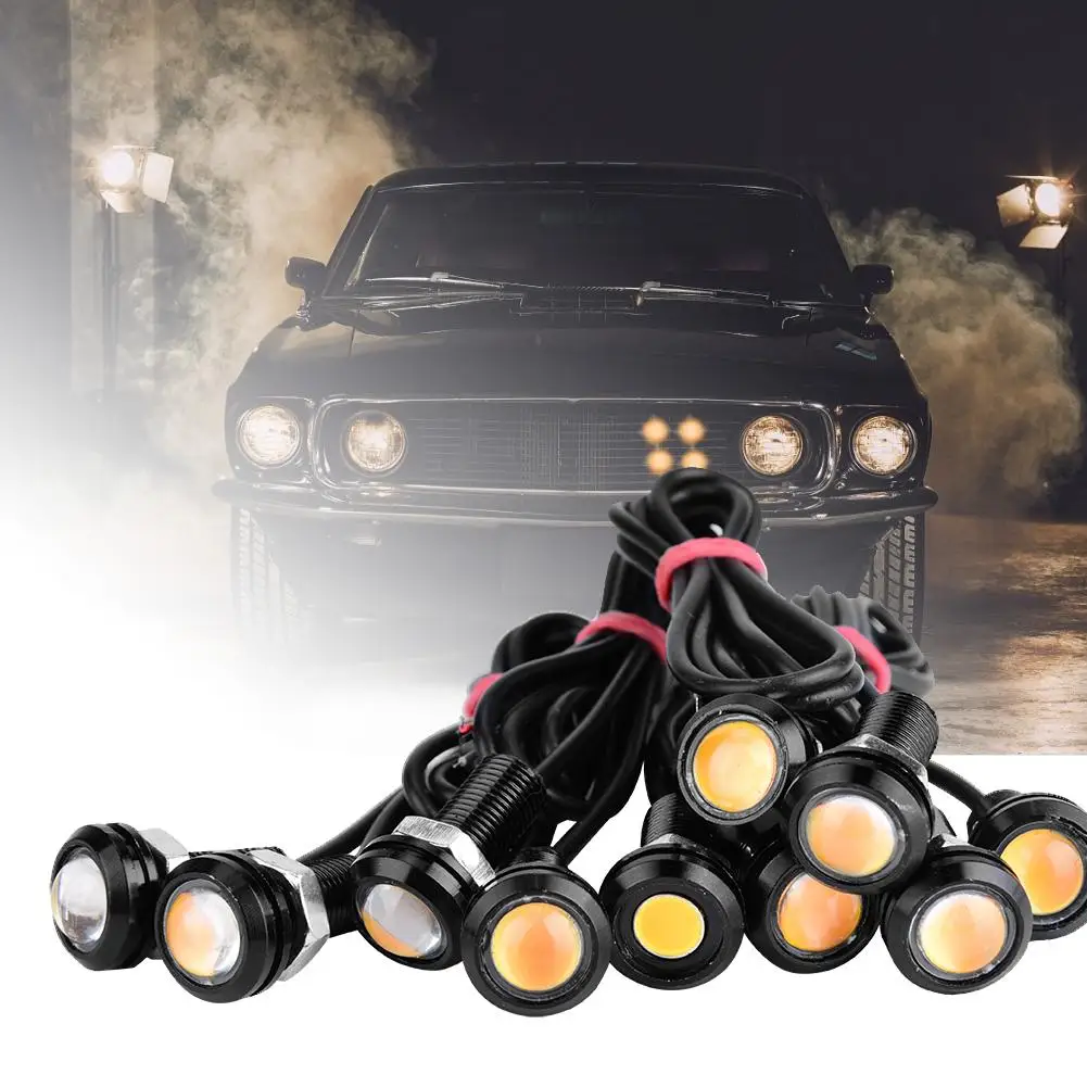10 шт. Универсальный желтый 9 Вт LED Eagle Eye водонепроницаемый DRL Дневной ходовой