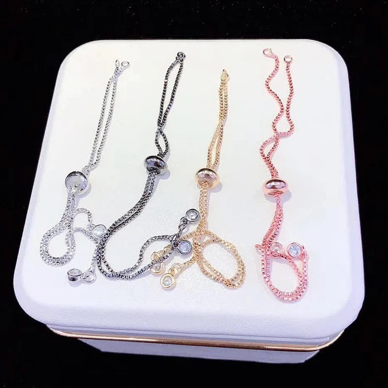 

6PCS ZYZ-B0149 Micro Pave CZ hamsa hand of fatima Beads Fit For Women Bracelet DIY Jewelry Making Beads