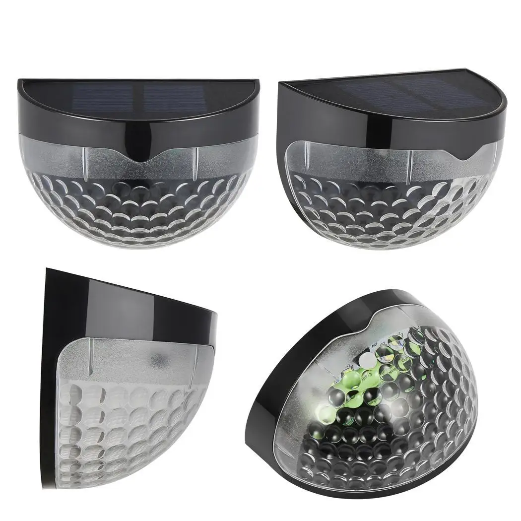 Outdoor Landscape Warm White Light Semi-circular Solar Wall Lamp 134g 6 hours warm white 6PCS 1 2V 600mAh 0 26W Black | Освещение