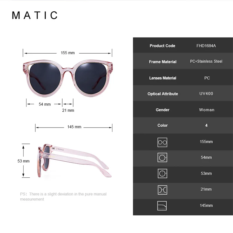 MATIC Ladies Fashionable Cat's Eye ear Sunglasses For Womens Black Round Gradient Lenses Vintage Retro Sun Glasses Brand Oculos |