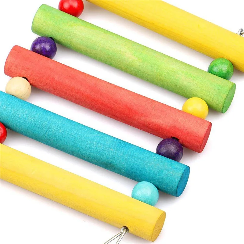 

3Pcs/Set Pet Bird Parrot Toy Swing Toys Hanging Bells Wooden Hammock Ladder