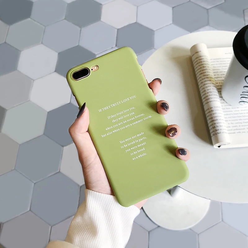 Lovebay чехол для телефона iPhone 6 6s 7 8 Plus X XR XS Max Модный матовый зеленый с мультяшной