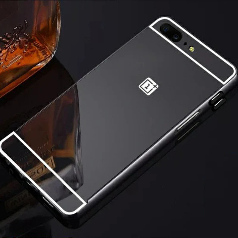 Чехол One Plus 5 A5000 алюминиевый металлический бампер с зеркальной задней крышкой