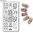 Шаблоны для ногтей с перьями, пластина для стемпинга для нейл-арта, птицы, хвост, стрелы, маникюрный шаблон, сова, изображение животного, пластина для ногтей, красота