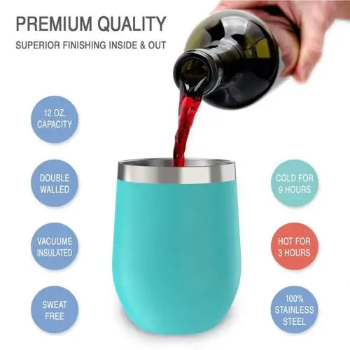 Xmas Gift Egg Cocktail Wine Glass Lid 12oz Stainless Steel Insulated Tumbler Drink Beer Cup With Bottle | Дом и сад