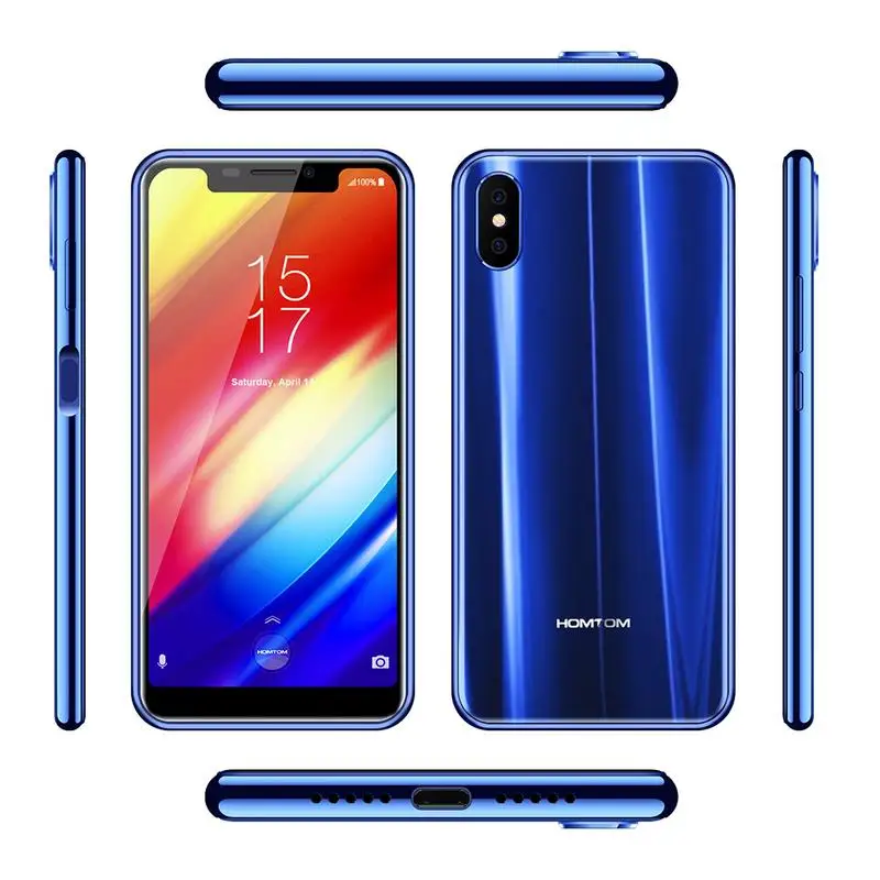 HOMTOM H10 5 85 дюйма Android 8 1 4 GB + 64 мобильный телефон Face ID отпечатков пальцев MTK6750T