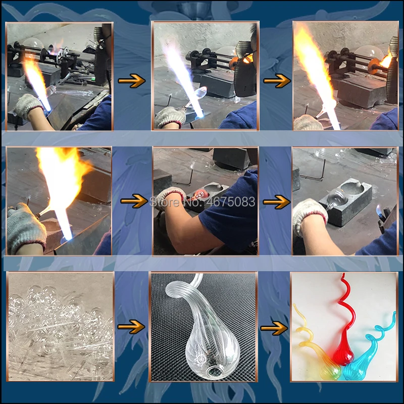 Горячая продажа 100% ручная выдувная стеклянная декоративная Хрустальная