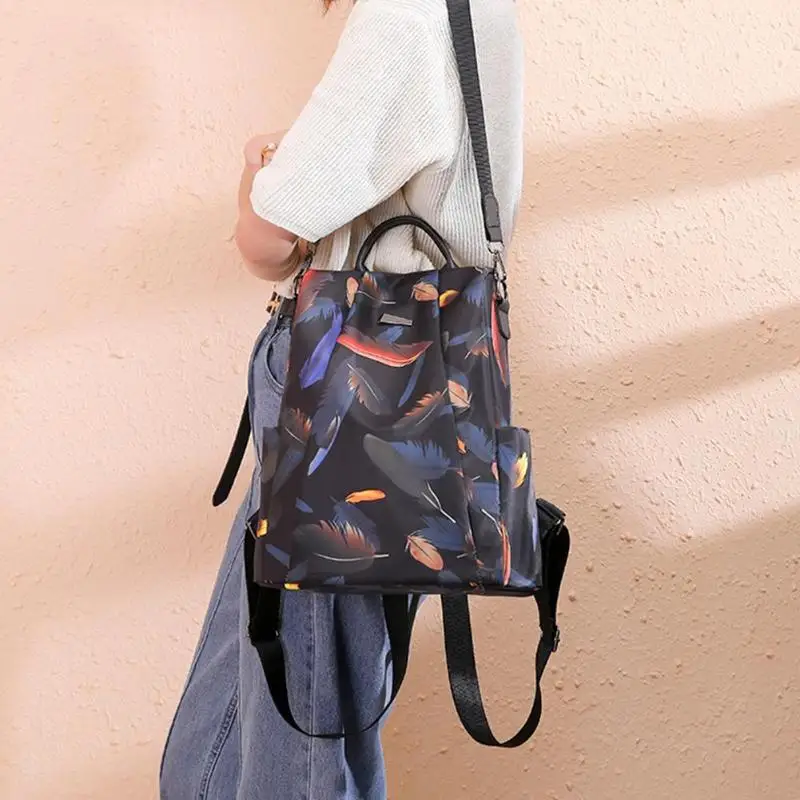 Рюкзак с принтом перьев для леди высокое качество ткань Оксфорд