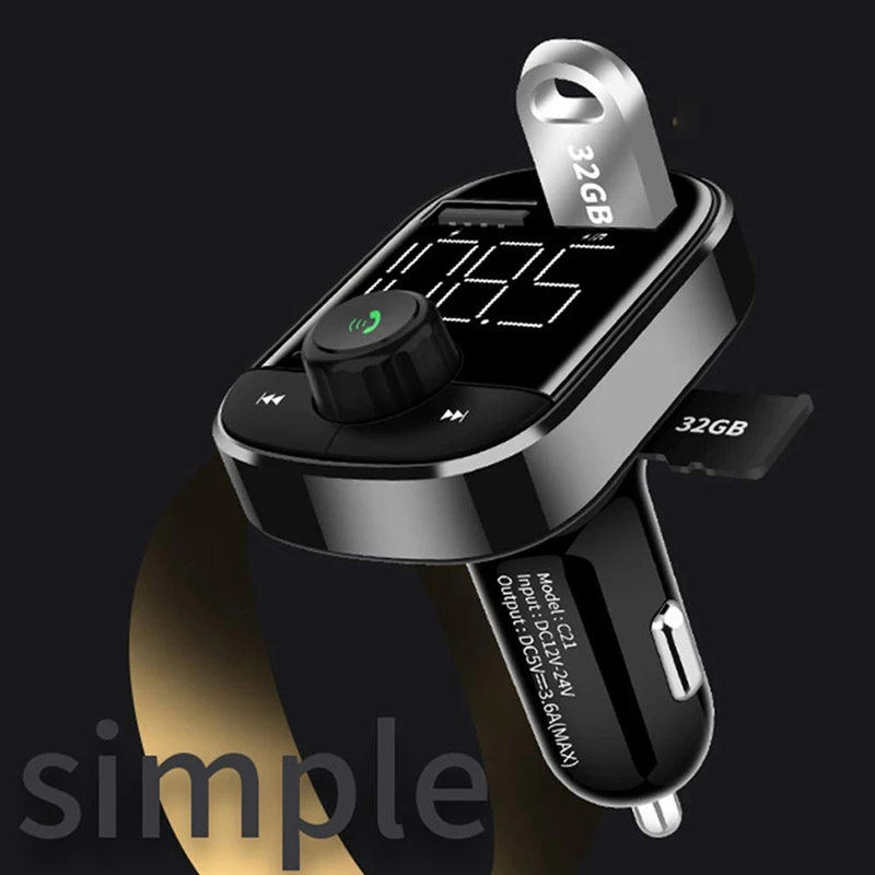 Fm Transmitter Bluetooth Handsfree Car Kit Audio Mp3 Player Type-C Quick Charge Dual Usb 3.6A Charger 4.2 | Автомобили и