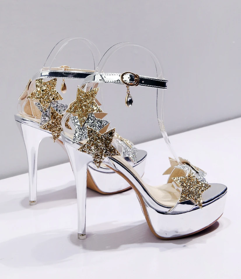 Новинка Модные женские босоножки на высокой платформе с открытым носком