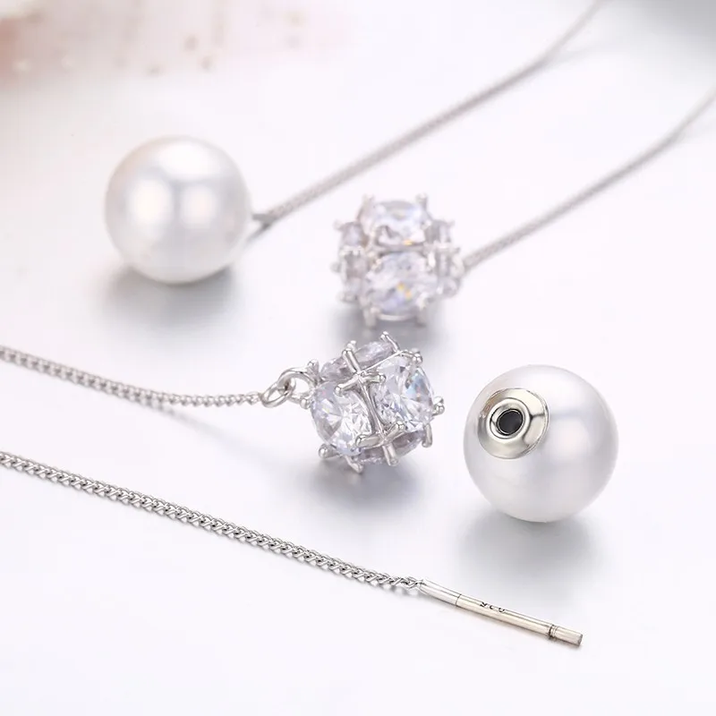 Звено из циркония длинные серьги-цепочки для женщин и девочек квадратное круглое