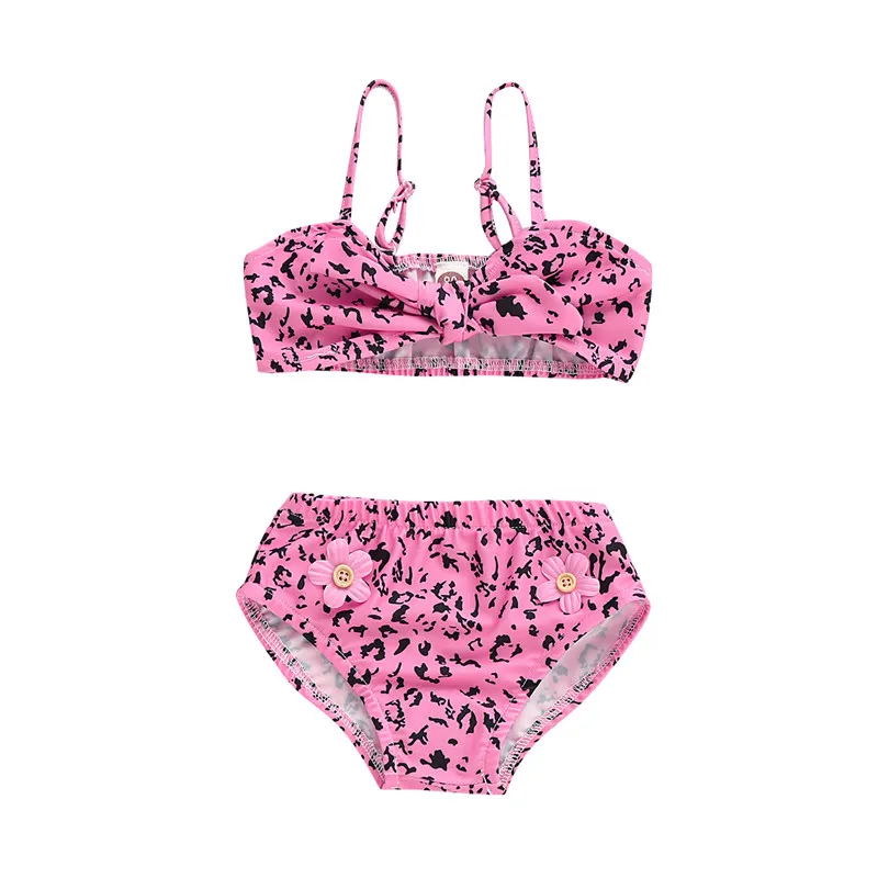 2019 Kids Swimwear Bikinis Set For Girls Printing Bow Bathing Swimsuit Two Pieces Baby Children Bikini P30 | Спорт и развлечения
