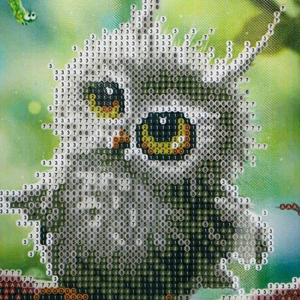 DIY Full Diamond Embroidery Owl Pattern Stick Drill Painting Cross Stitch Bedroom Home Office etc. | Дом и сад