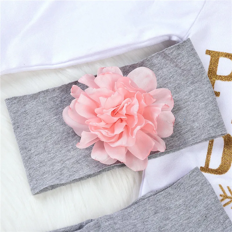 

0-18M 4pcs Floral Newborn Baby Girls Clothes Set Romper Long Pants Headband Hats Spring Long Sleeve Tops Cotton Outfits Clothes