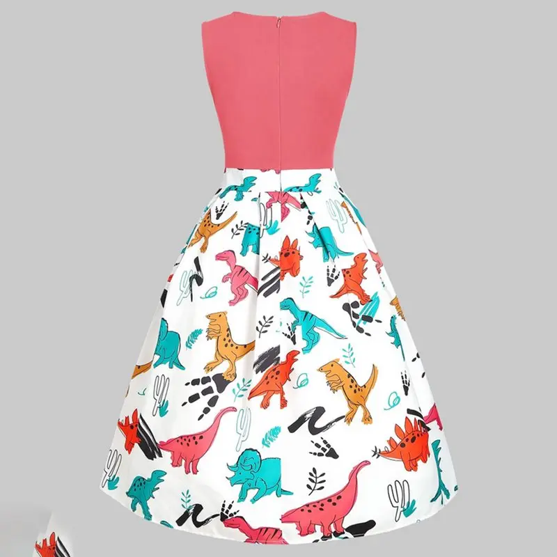 Новинка 2019 года летнее винтажное платье для женщин с животным принтом милые
