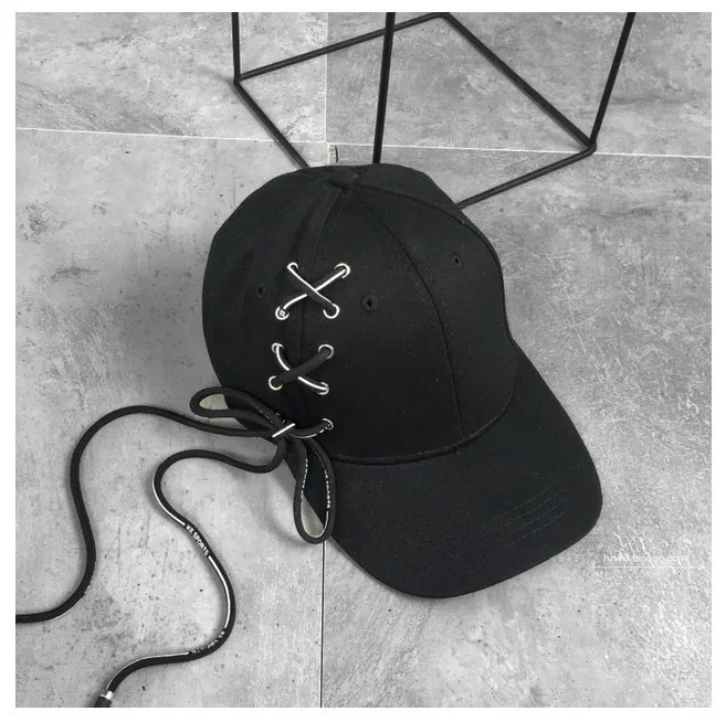 

Fashion Letters Shoelace Cross Bandage Baseball Cap Harajuku Hat Fashion Autumn Hip-Hop Snapback Hats Men Women Outdoor Caps