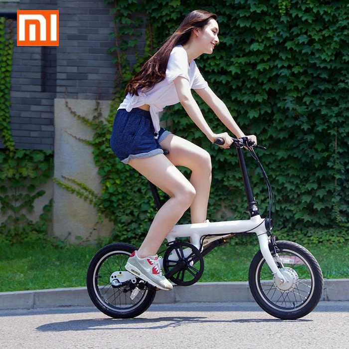 100% Original Xiaomi QiCYCLE-EF1 Smart Folding Electric Bike Bluetooth 4.0 16 Inch Mini Bicycle Support For APP | Электроника