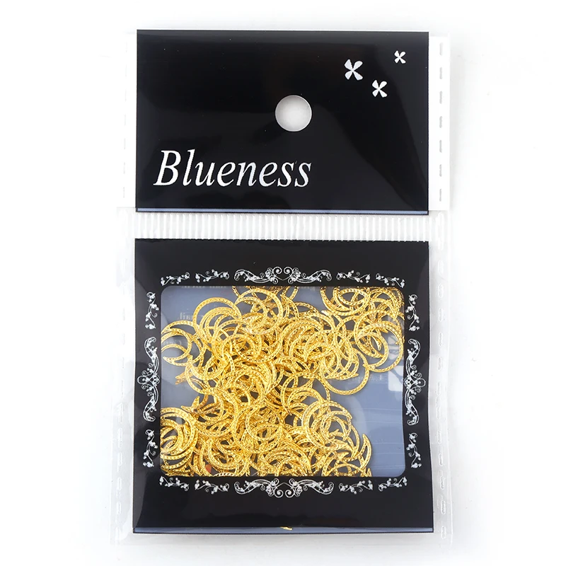 Blueness 1000 шт./лот золотой полый лунный дизайн украшения для ногтей Аксессуары