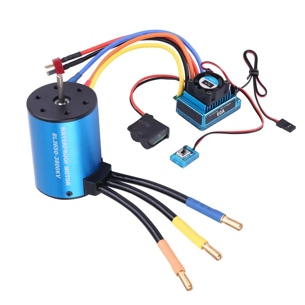 Бесщеточный мотор 3650 3900KV и водонепроницаемый 60A бесщеточный ESC RC Combo для