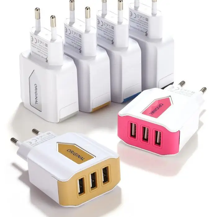 Universal Multi Port USB Charger 3 Ports Travel Wall Power Adapter EU Charging For iPhone Xiaomi for Sam sung|Зарядные устройства|