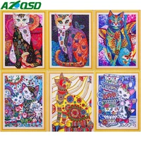 azqsd diamond embroidery mosaic cats picture of rhinestone special shape diamond painting animal mosaic needlework 5d diy