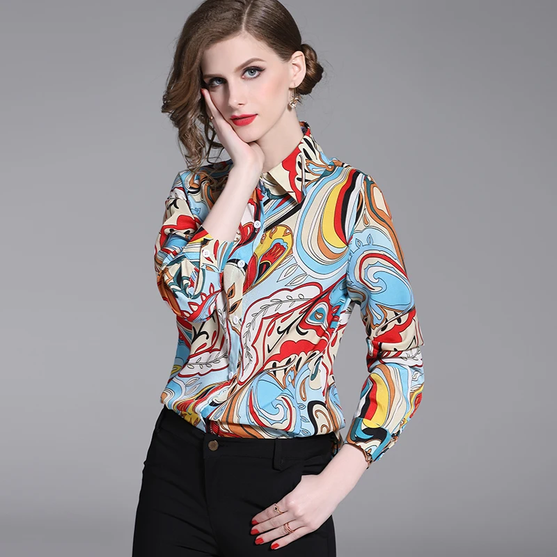 2019 рубашка с длинными рукавами высокое качество Женские топы для подиума