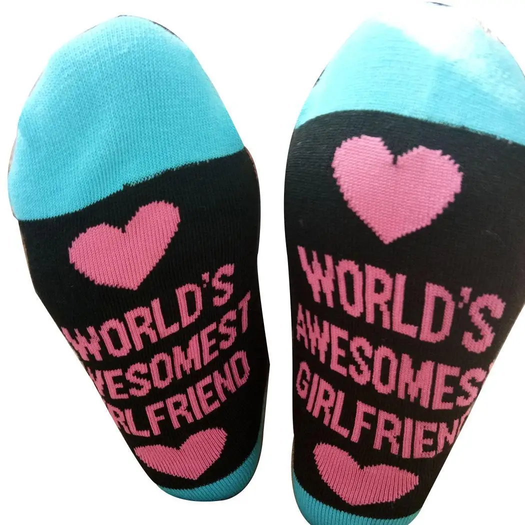 Унисекс повседневные хлопковые носки с буквенным принтом для парня девушки