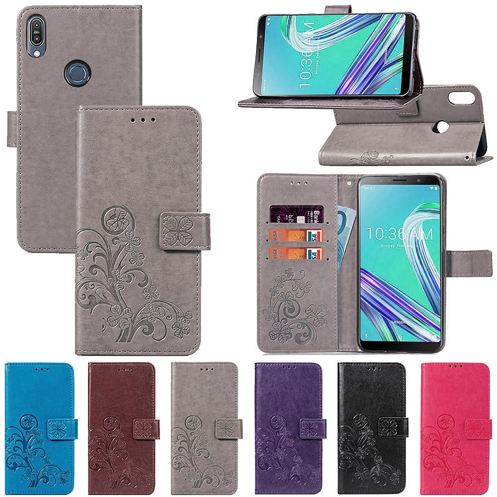 Чехол для Asus ZenFone Max Pro M1 ZB602KL чехол бумажник из искусственной кожи с цветком