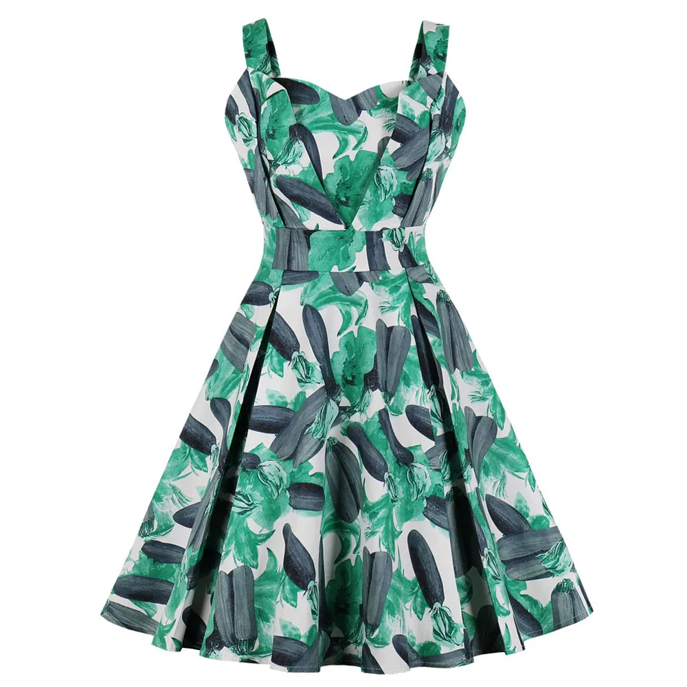 Женское платье с фруктовым принтом Joineles винтажное для вечеринок без рукавов