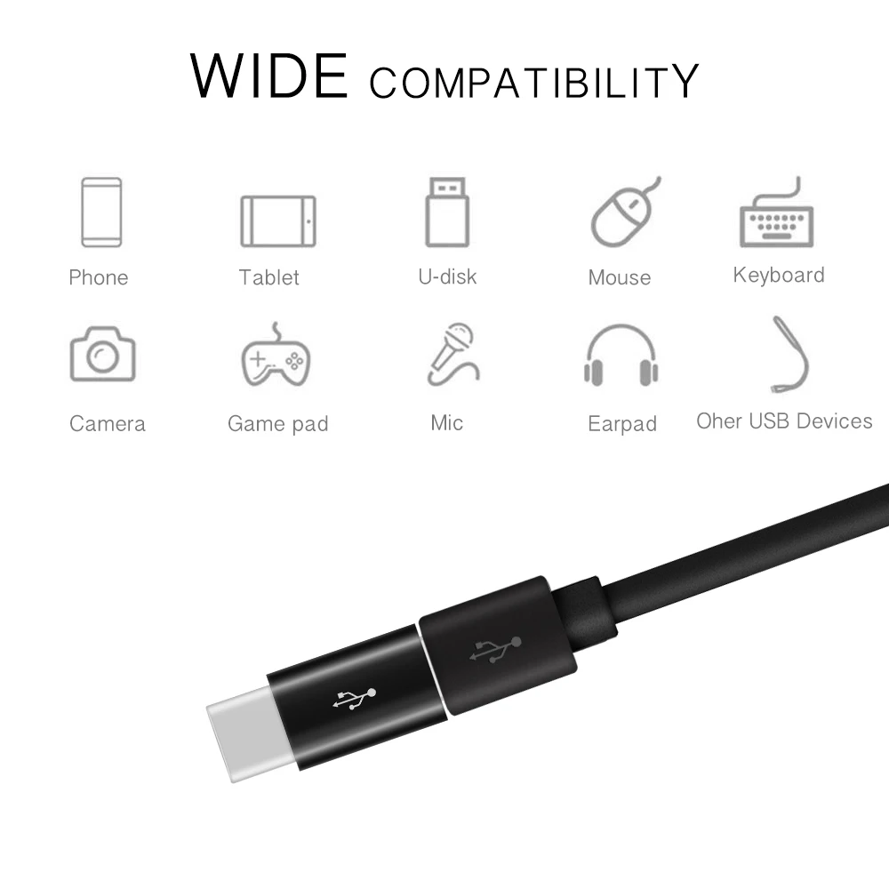 Адаптер Powstro с Type C на USB переходник Micro 3 1 для передачи данных Samsung iPhone