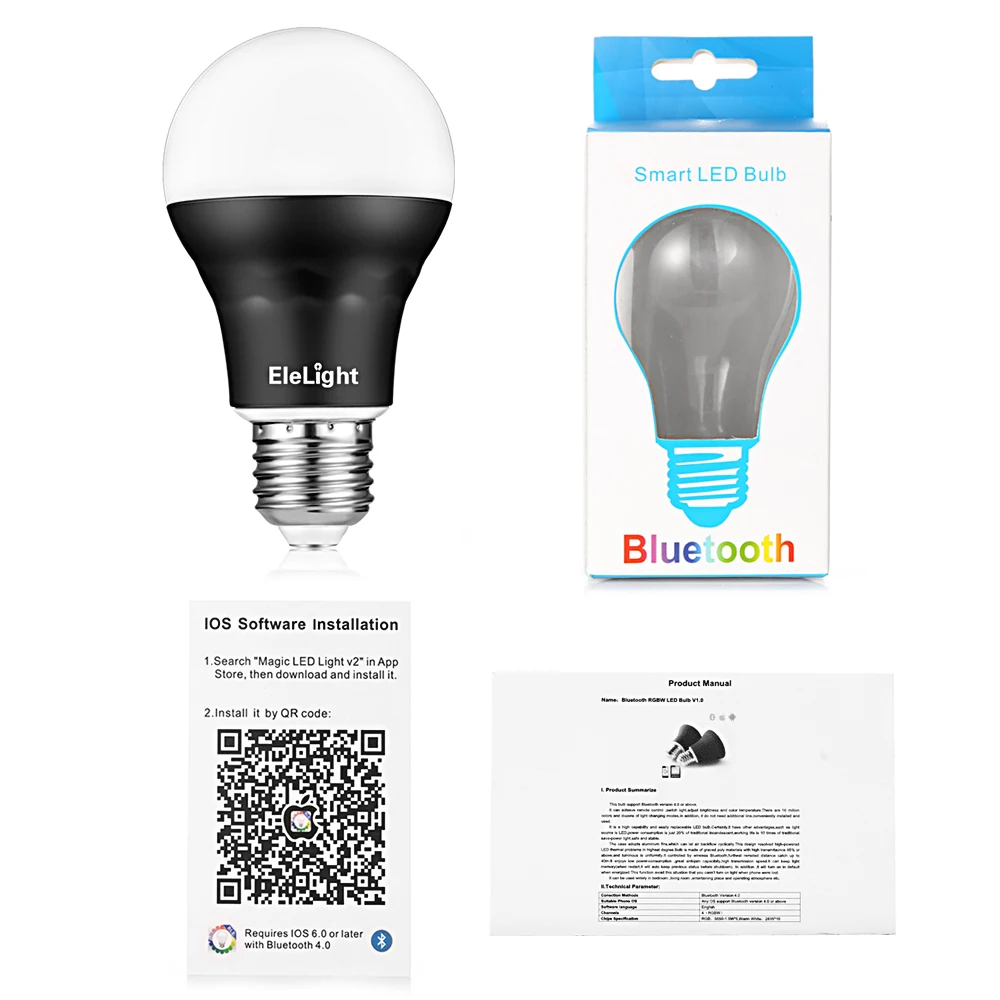 Распродажа! 50000 часов Elelight Светодиодный лампочки Bluetooth 4 0 RGB теплый свет
