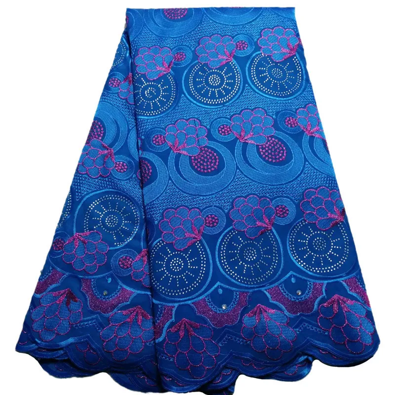 

Embroidered fruits pattern cotton material dress fabric with stones PS169 High quality free shipping Swiss Voile Lace Fabric