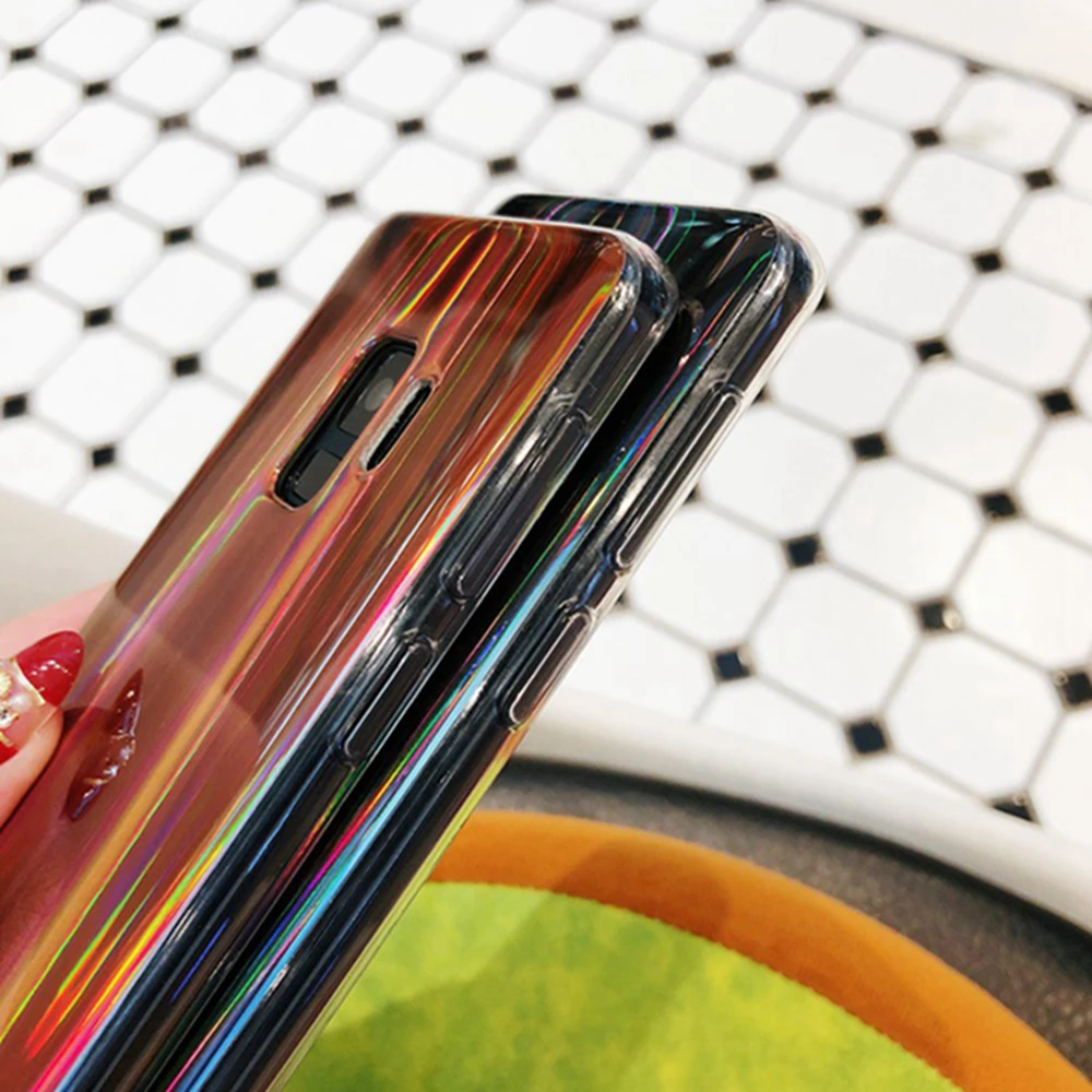 KISSCASE Aurora Laser чехол для телефона Samsung Galaxy S10E S10 Plus S9 S8 S7 S6 Edge A6 A8 2018 A3 A5 A7 2017 2016 A30 A50 A70 |