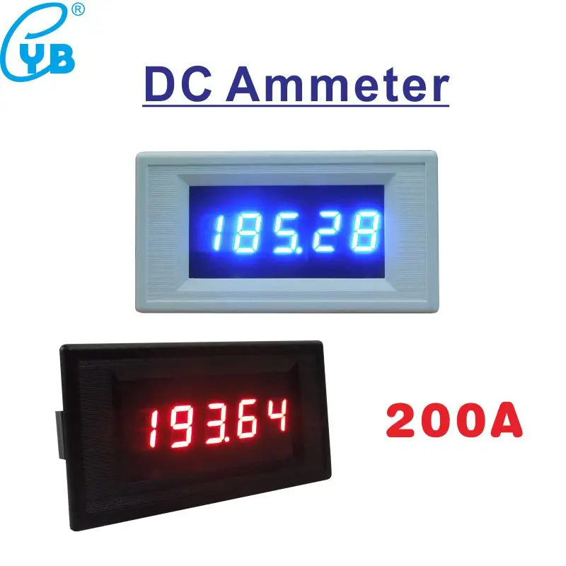 Светодиодный цифровой амперметр DC измеритель тока ампер Панель метр 4 1/2 200A